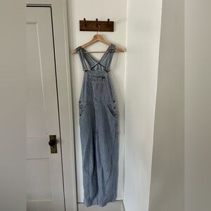 Wrangler railroad striped cotton overalls